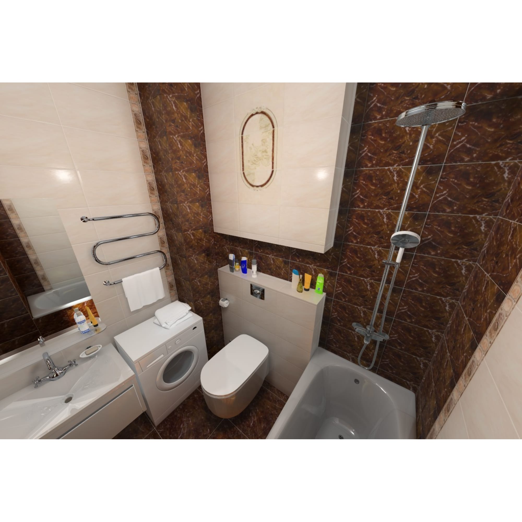 14370707 Панно настенное «» 69x40 см цвет коричневый Pietra Santreyd - Вид №4