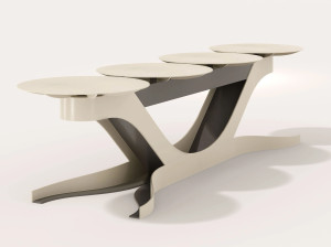 Модульная стальная скамья с порошковым покрытием на стержне