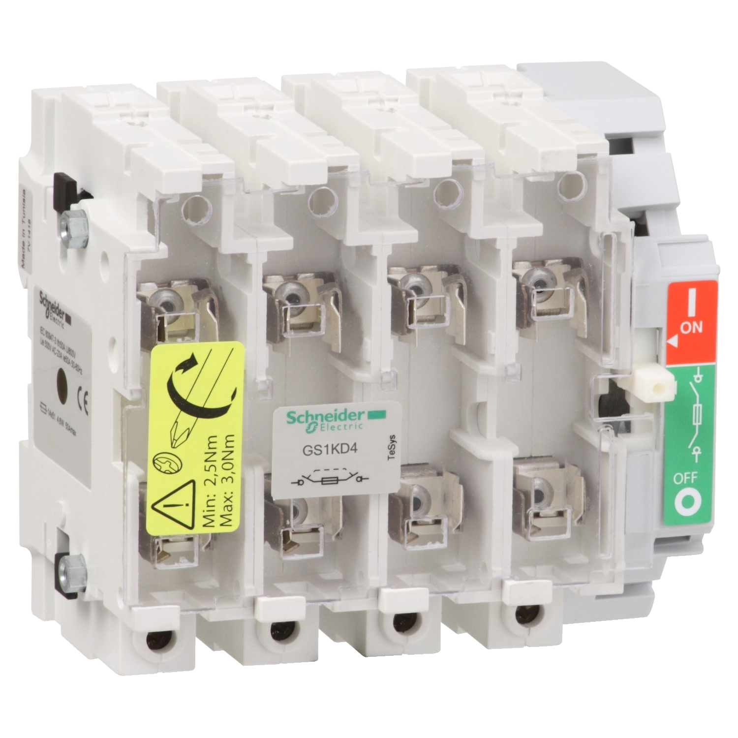 GS1KD4 Рубильник с предохранителем GS 125А 4P, 22x58 Schneider Electric TeSys 