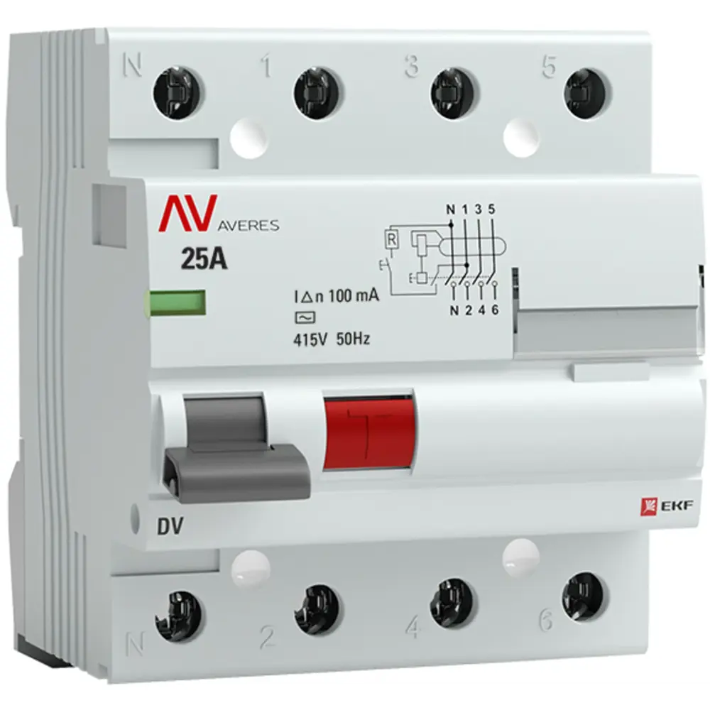 УЗО EKF Averes DV 4P - автоматическая защита от токов утечки 84579901 STLM-1118763
