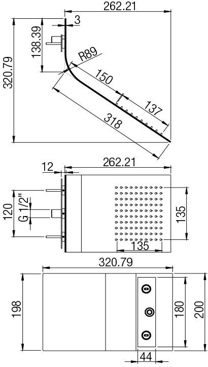 1811080JA00 Настенный излив для душа, антиизвесть Jacuzzi  - Вид №1