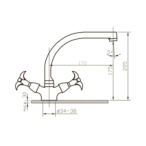 032 Iris  Смеситель для кухни  ARGO kran 032iris - Вид №1