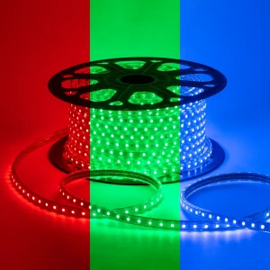 Светодиодная лента Apeyron 017-10 для контурной подсветки SMD 5050 60 диод/8 Вт/м 220 В 15 мм IP65 50 м RGB свет