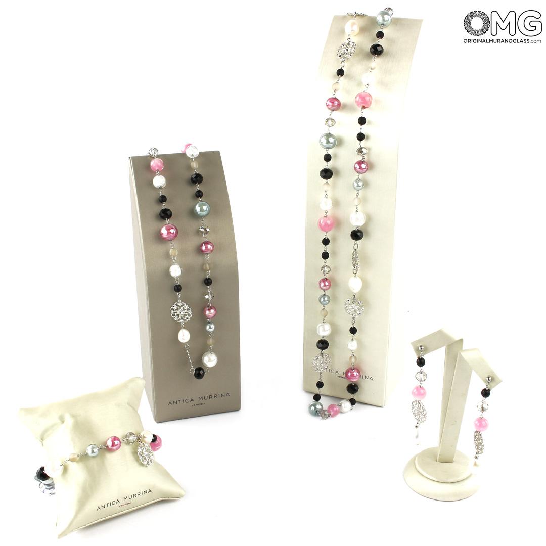 3827 ORIGINALMURANOGLASS Набор украшений Ирис - Коллекция Antica Murrina - муранское стекло OMG  см  - Вид №1