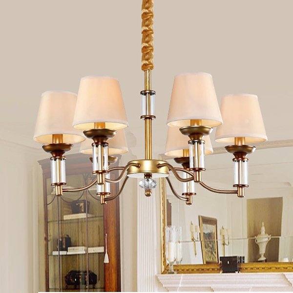 Люстра Walters 6 от Delight Collection прозрачная/бежевая/латунь KM0845P-6 DELIGHT COLLECTION ДИЗАЙНЕРСКИЕ 247068 Прозрачный;бежевый;латунь  - Вид №3