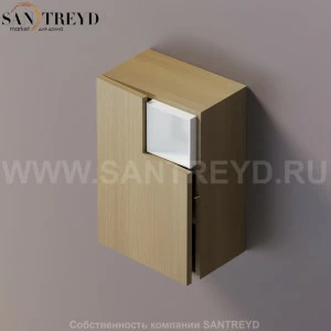 FLAT V Подвесной шкаф с мыльницей с петлями слева. Отделка: натуральный дуб. AFXMO238042RTRT