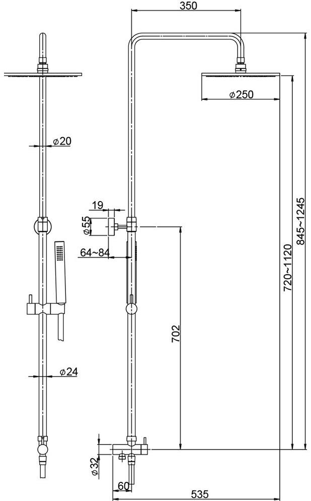 Paini RST1 50CR191ART5P3 душевая система  - Вид №1