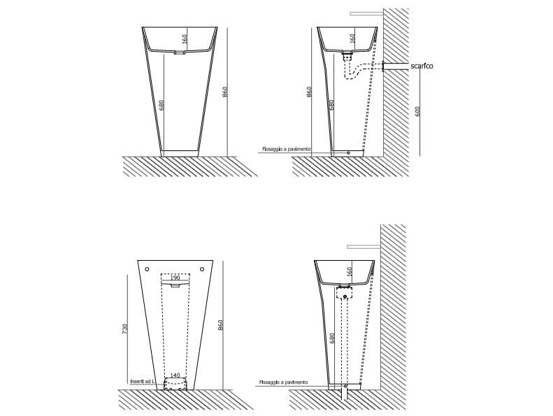 Керамическая отдельно стоящая раковина Galassia MEG11 ARCH-00023667 - Вид №2