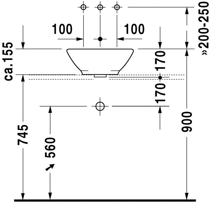 032542 Накладная раковина на столешницу  овальная Duravit Bacino - Вид №9