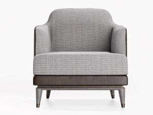 Кожаное и тканевое кресло с подлокотниками