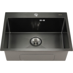 Мойка H6045B MELANA ProfLine 3,0/200 ГРАФИТ врезная прямоугольная с коландером H6045B