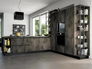 Febal Casa Кухня со встроенными ручками с полуостровом