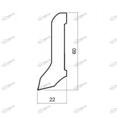 Плинтус La San Marco Profili Лакатто Черный Шпонированный Дизайнерский 2500х60 мм 1010000461