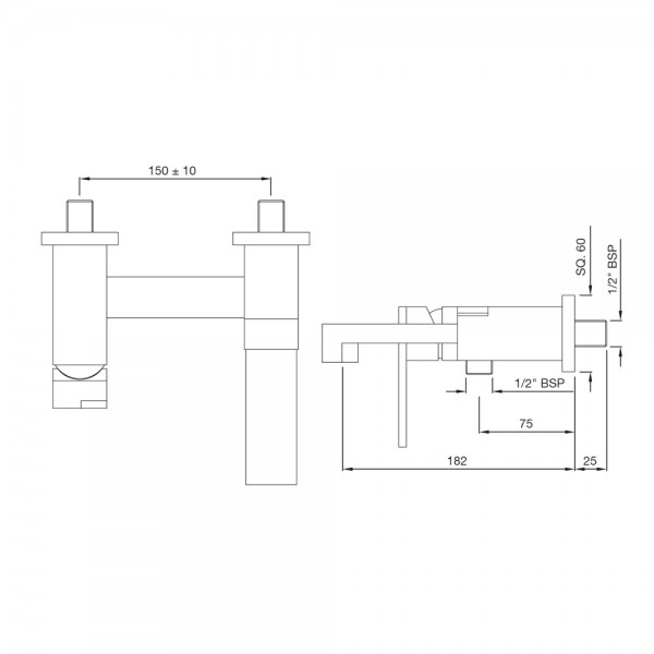 LEB-CHR-45119 Смеситель для ванны и душа Artize Le Blanc Хром  - Вид №1