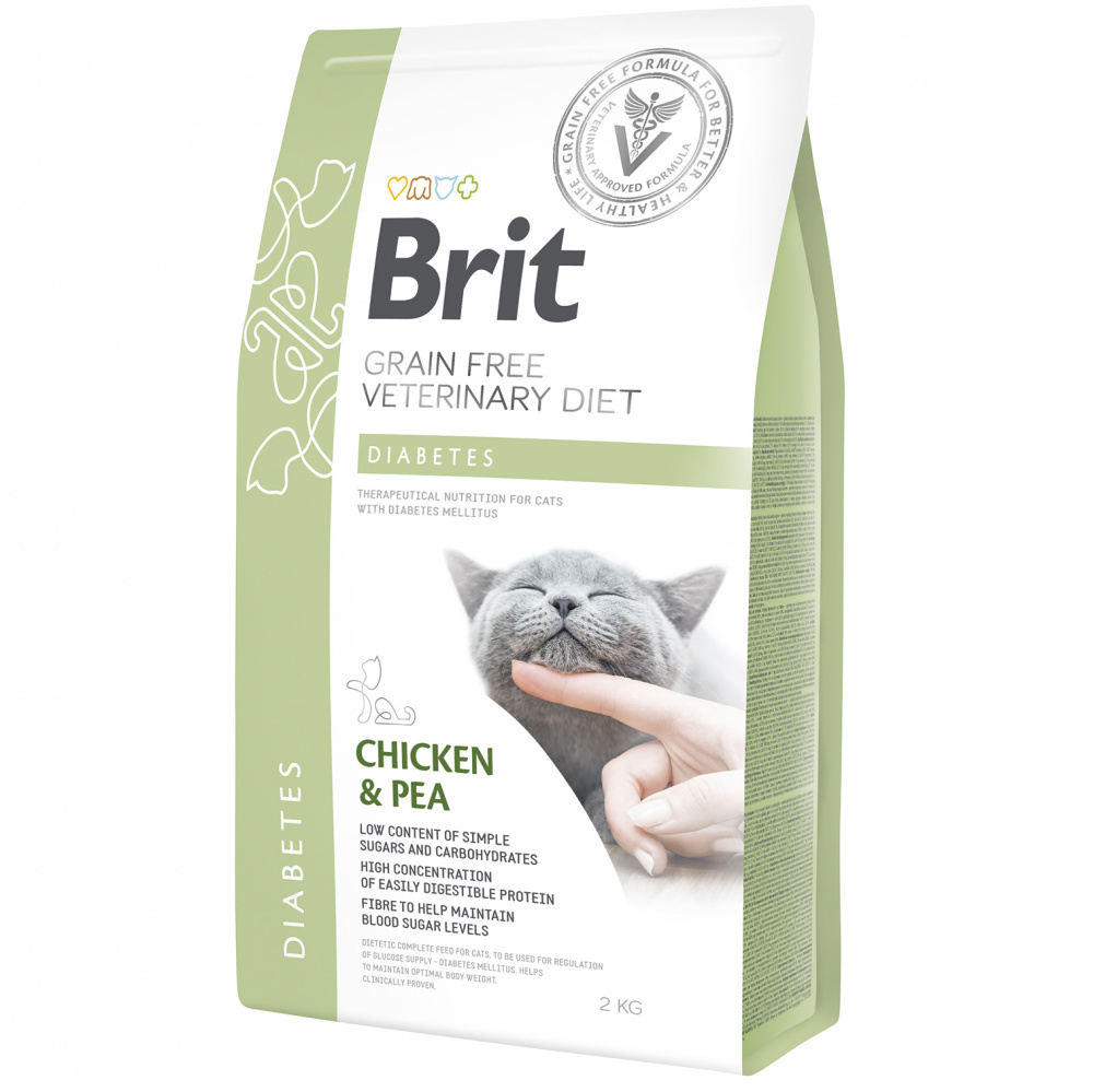ПР0048544 Корм для кошек VDC Diabetes беззерновая диета при диабете сух. 2кг Brit 