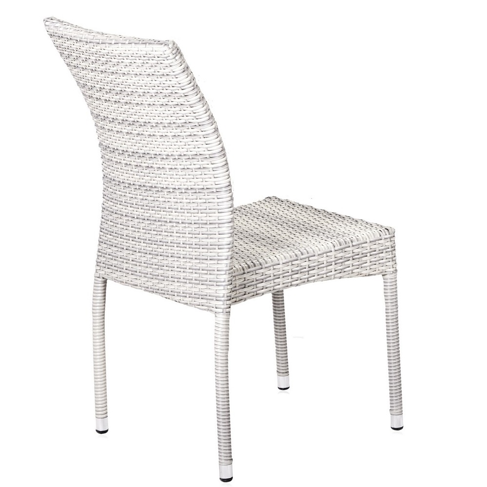 Плетеный стул без подлокотников искусственный ротанг серый AFINA  00-3860466 Серый  - Вид №1