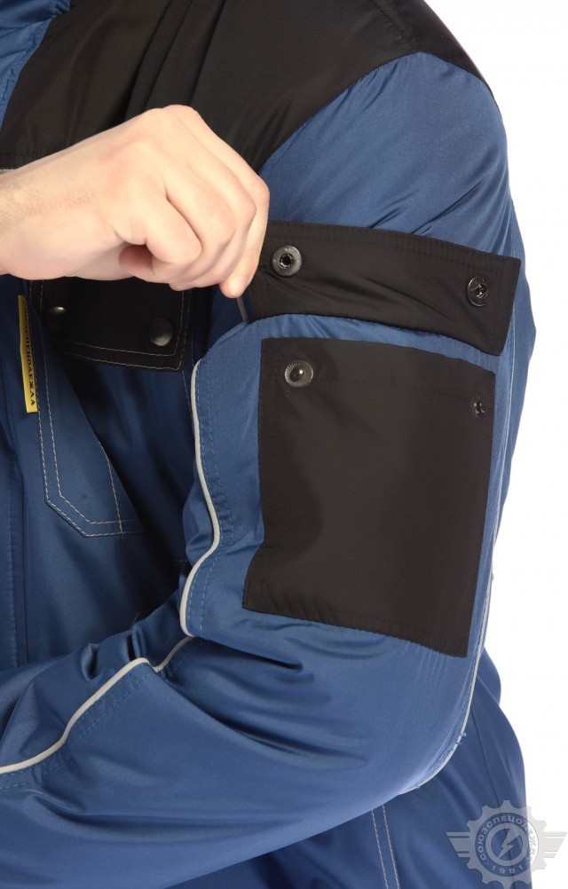 63665 Куртка "Стиль" василек-черная  Зимняя спецодежда  размер 60-62/170-176  - Вид №5