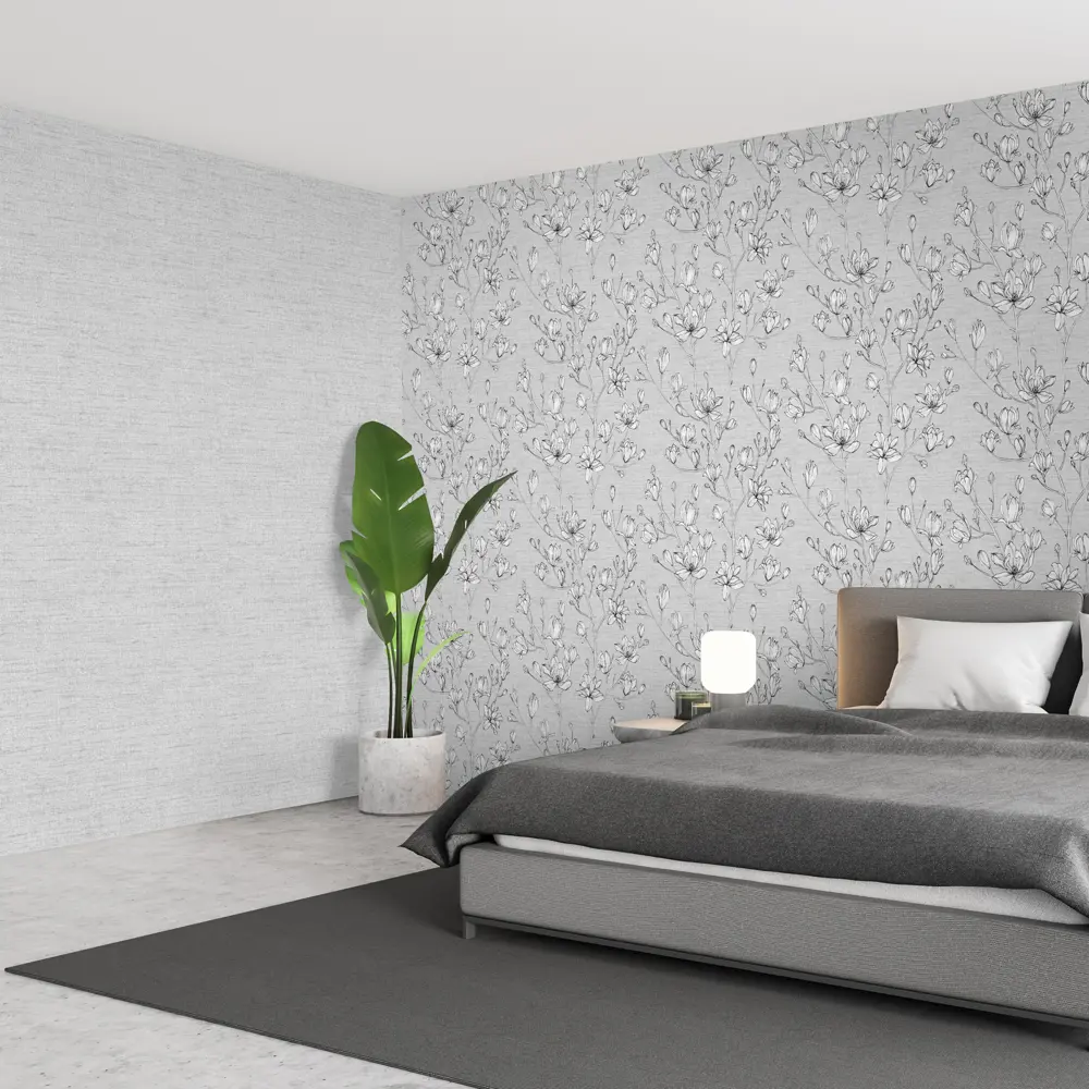 Обои флизелиновые Inspire Lafleur серые 1.06 м 98187 STLM-2003728 - Вид №3