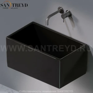 L112104 Подвесная раковина настенная прямоугольная A. e T. Italia Tower черная