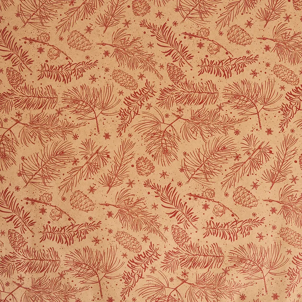 Упаковочная бумага «Красные веточки» 70 см Симфония STLM-2053695