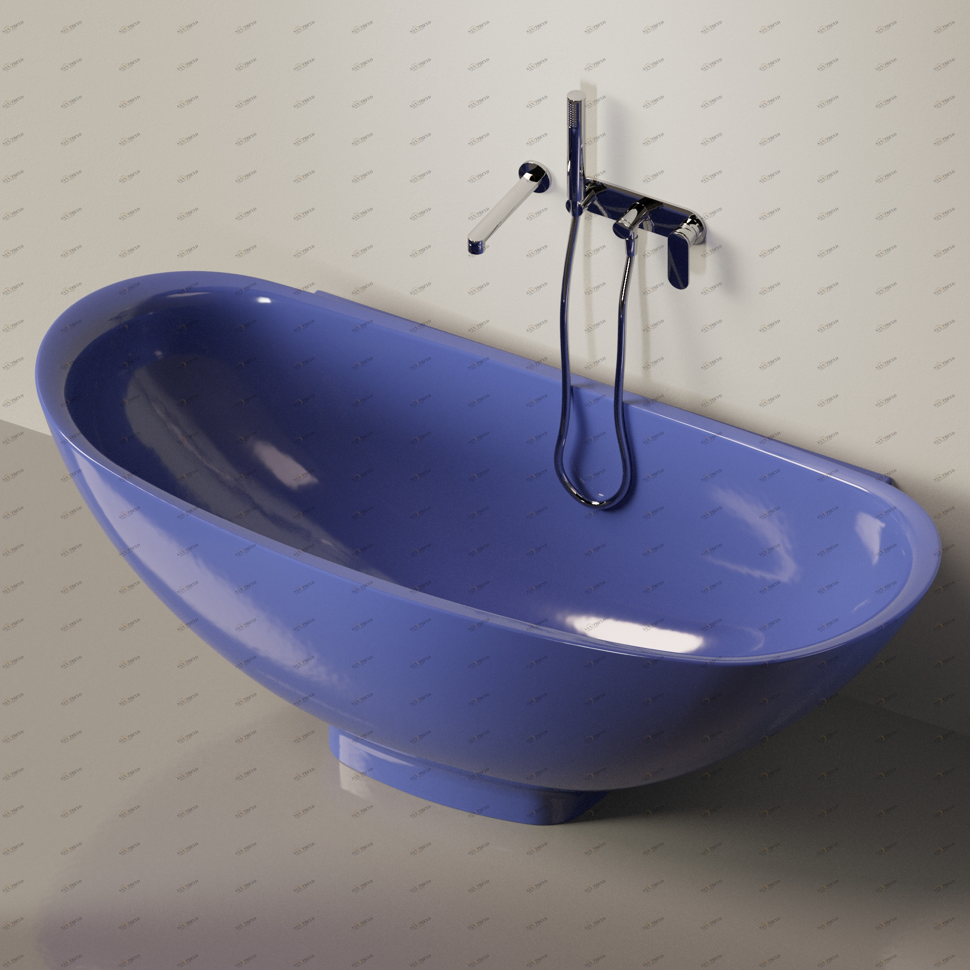 Flaminia IO e SI Ванна пристенная 165 см синяя IOS70.5003 Ceramica Flaminia