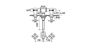 Настенный смеситель для раковины с 3 отверстиями