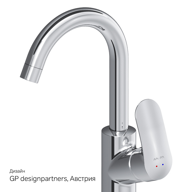 F8002700 смеситель для умывальника с поворотным изливом хром шт. AM.PM Like - Вид №6