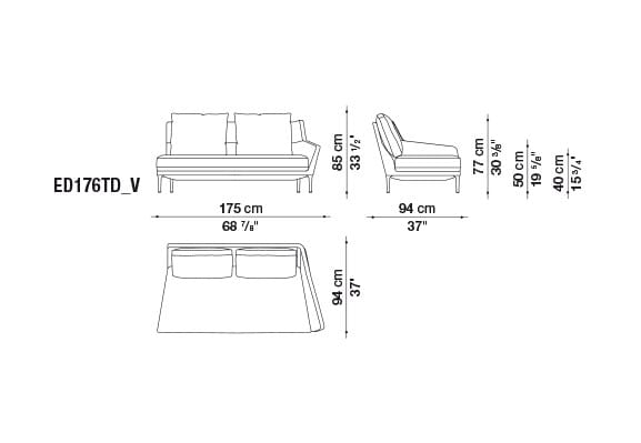 Тканевый диван с полуостровом B&B Italia Эдуард ARCH-00089989 - Вид №8