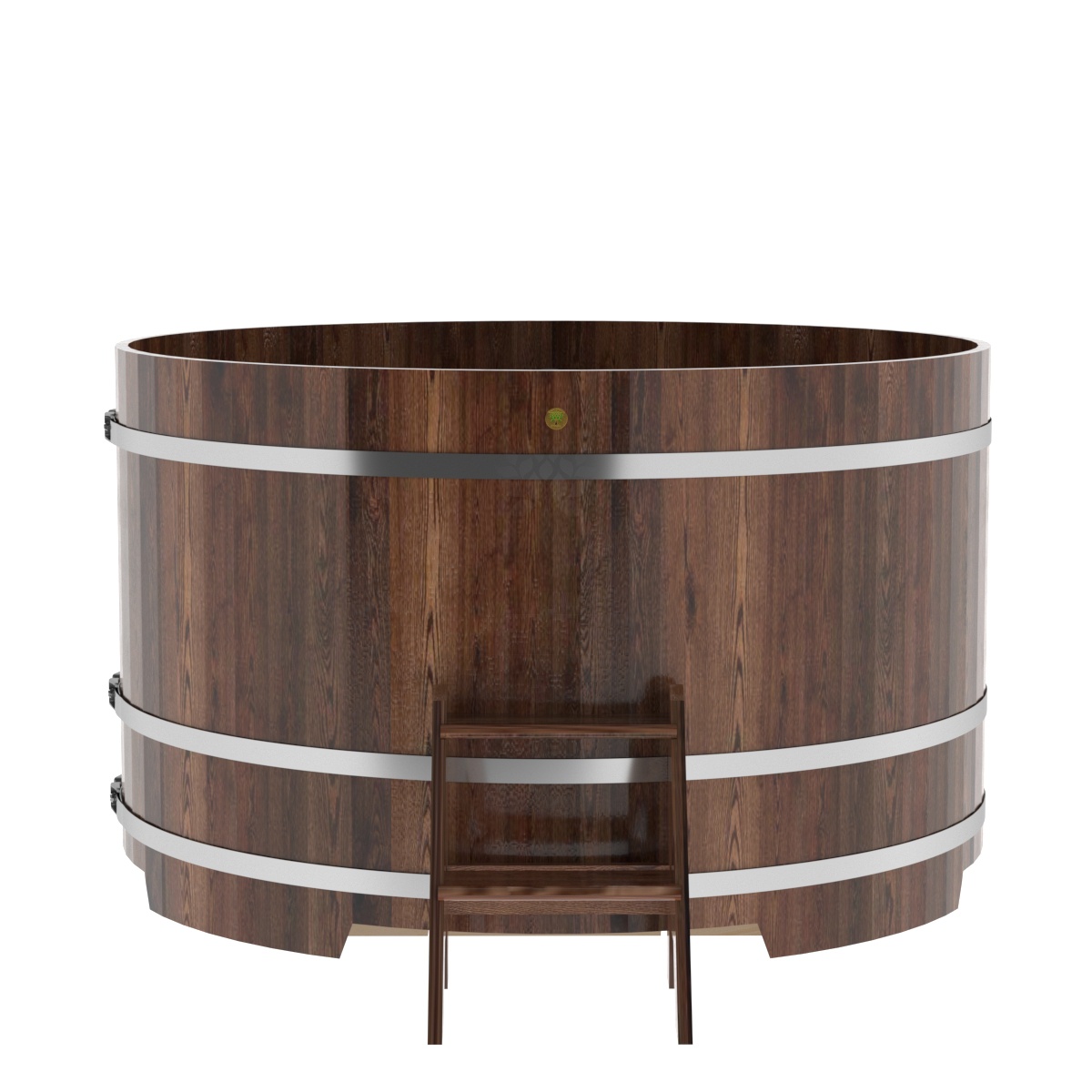 1215 Купель круглая из лиственницы d=1,80х1,1 морёная премиум Alyarus  - Вид №3