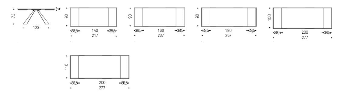 Прямоугольный выдвижной стол из стали и дерева Cattelan italia ELIOT WOOD DRIVE ARCH-00038850 - Вид №7