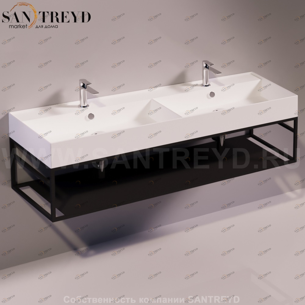 Консоль подвесная под раковину AGILE 141 см черная Simas AGSS141DNEROMATT