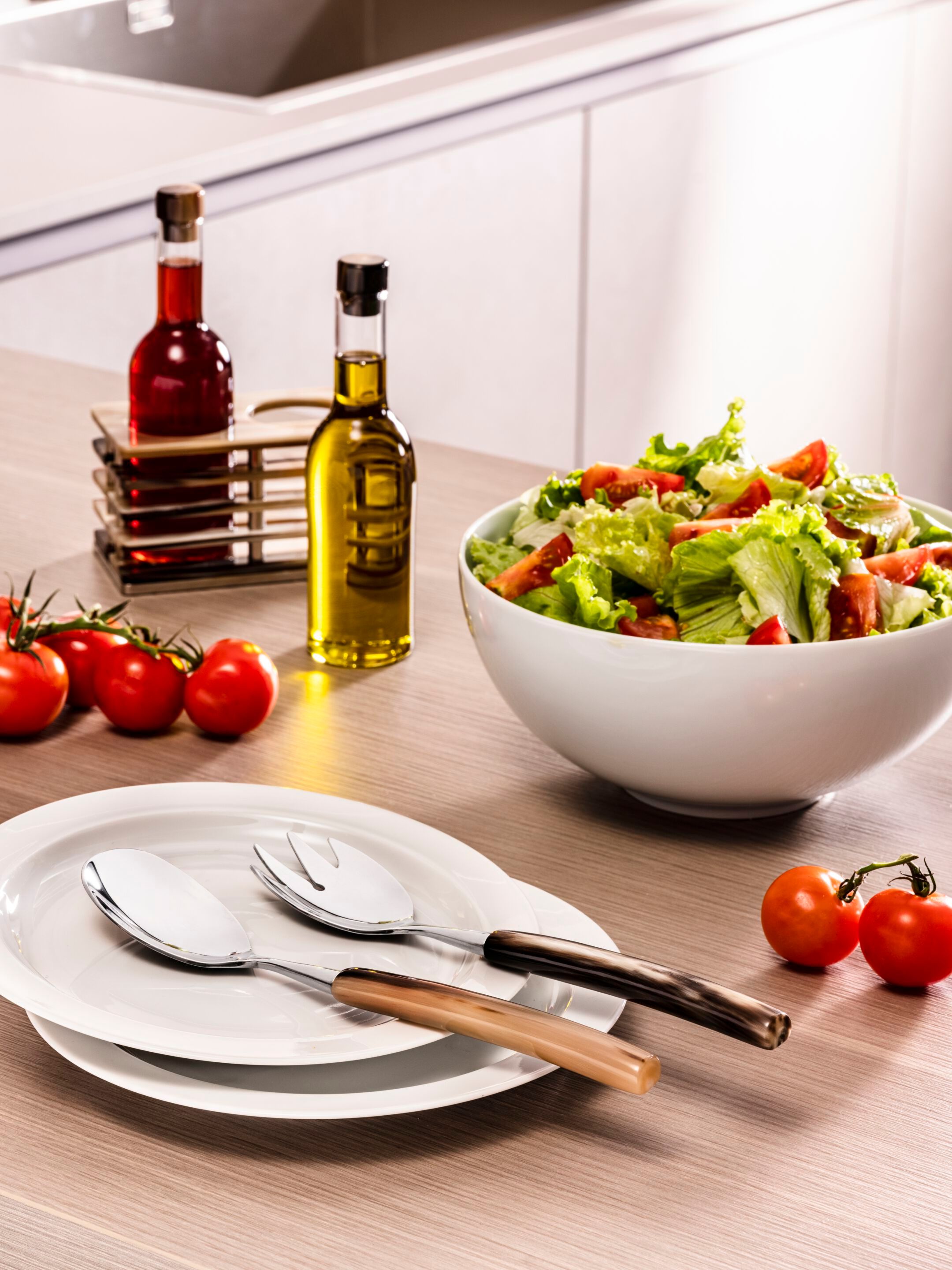 Набор для салата из рога и нержавеющей стали Zanchi 1952 Natural ARCH-00115641 - Вид №3