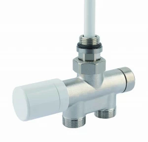 Carlo Poletti V81711Q Клапан термостатический угловой одно/двухтрубный с бай-пасс, с подключением медной или пластиковой трубы. Межосевое расстояние 40 мм.