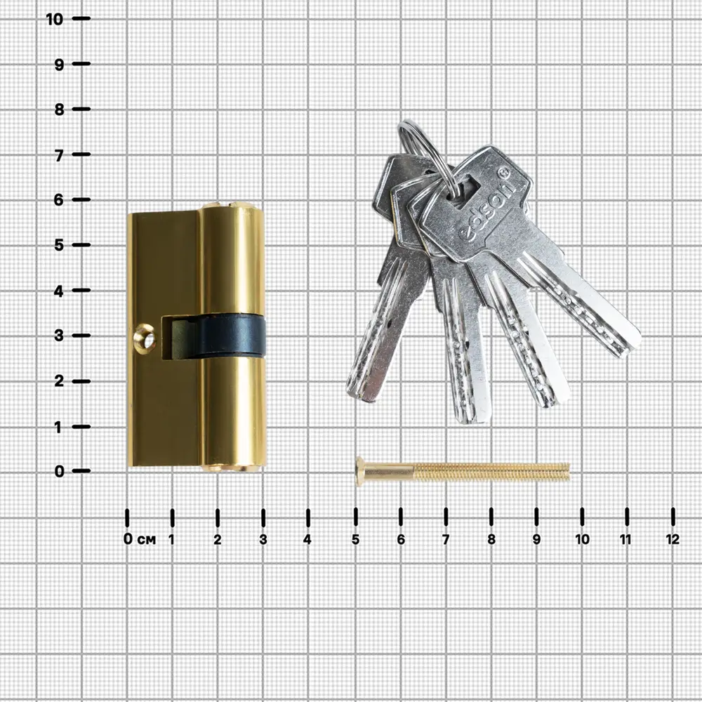 Цилиндр EDS-CYL 30x30 мм ключ/ключ цвет латунь EDSON STLM-2080595 - Вид №3