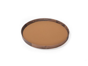 Круглый кожаный поднос