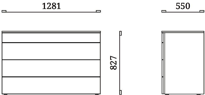 Febal Casa Комод из меламина со встроенными ручками Keith sun-id-1373449 - Вид №4