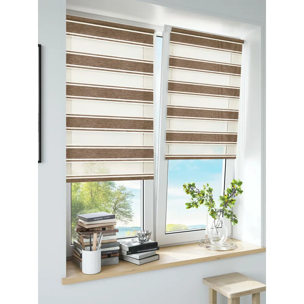 Штора рулонная день-ночь Дэли 70x160 см коричневая MIAMOZA STLM-2074453 - Вид №7