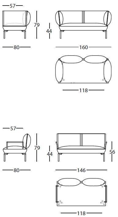Sancal 2-местный тканевый диван Click sun-id-1487028 - Вид №3