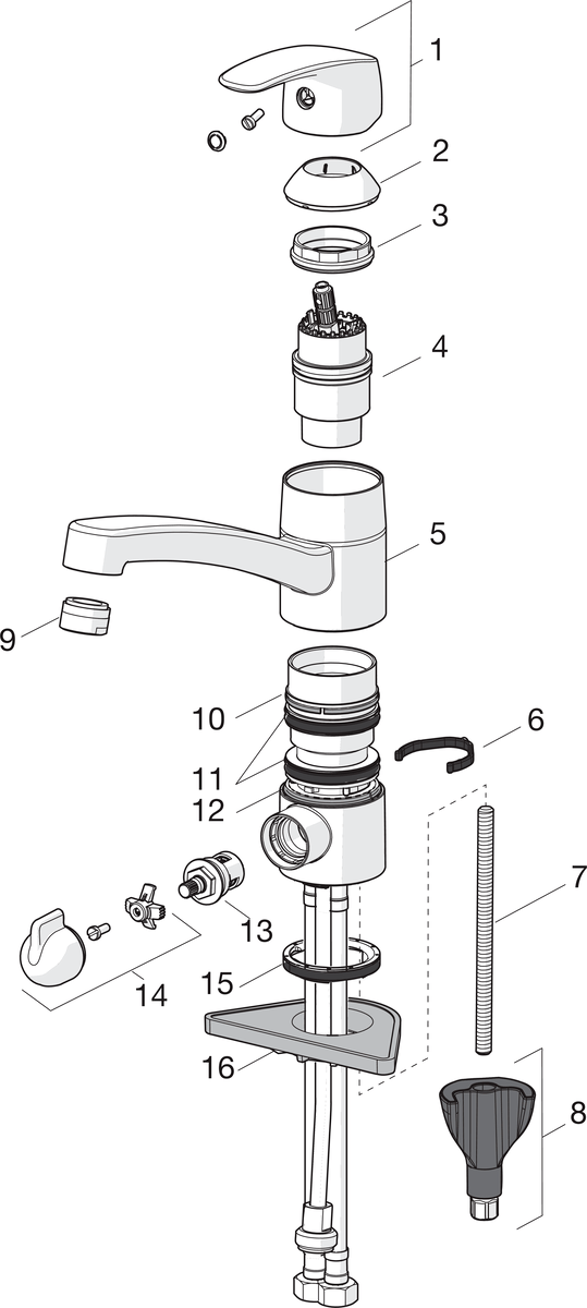 Oras 1035FS Смеситель для кухни с клапаном 1035FS Safira Хром  - Вид №4