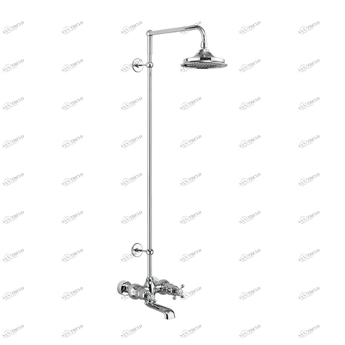 Душевая стойка c внешним термостатом, настенный BT2WS c душевой насадкой 9'' Tay Burlington T2WS, V17/ARCV17 CHR, V22/ARCV22 CHR 