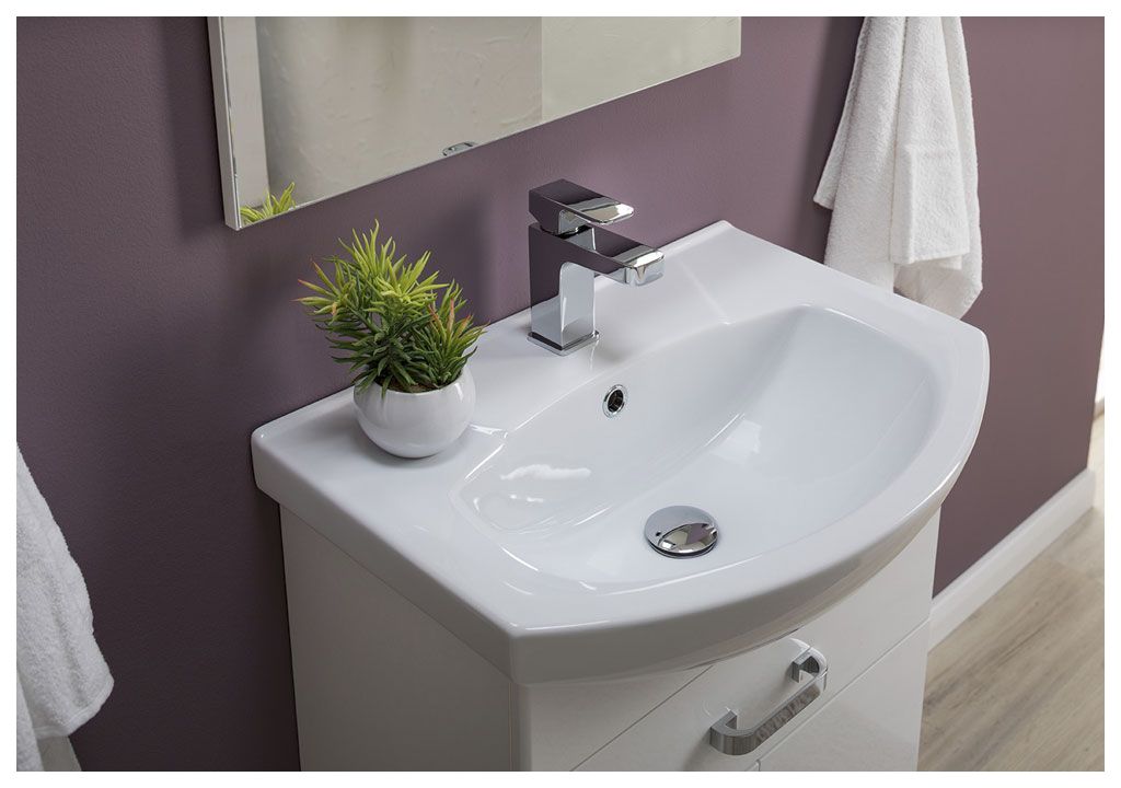 Тумба с раковиной Aquanet Ирис 60 белый (1 ящик, 2 дверцы) 0019838100182641 - Вид №6