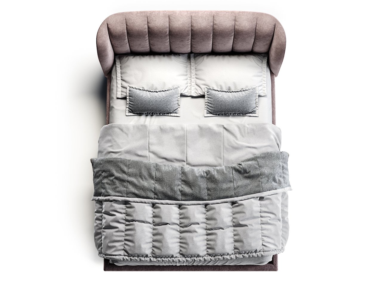Кровать двуспальная 160х200 фиолетовая Tulip THE IDEA ДИЗАЙНЕРСКИЕ 210647 Розовый  - Вид №2