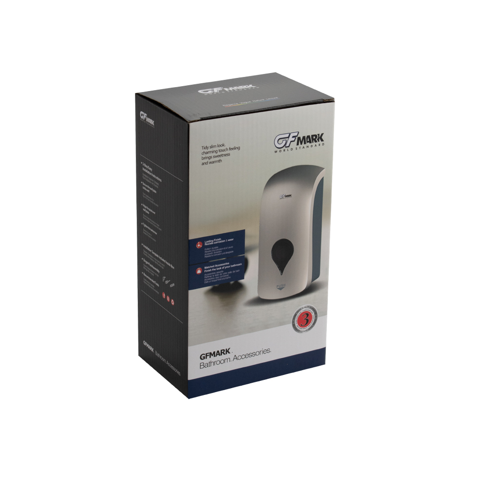 GFmark - Дозатор жидкого МЫЛА, универсальный, пластиковый, БЕЛЫЙ, с глазком - капля, 400 мл, код: 641  - Вид №6