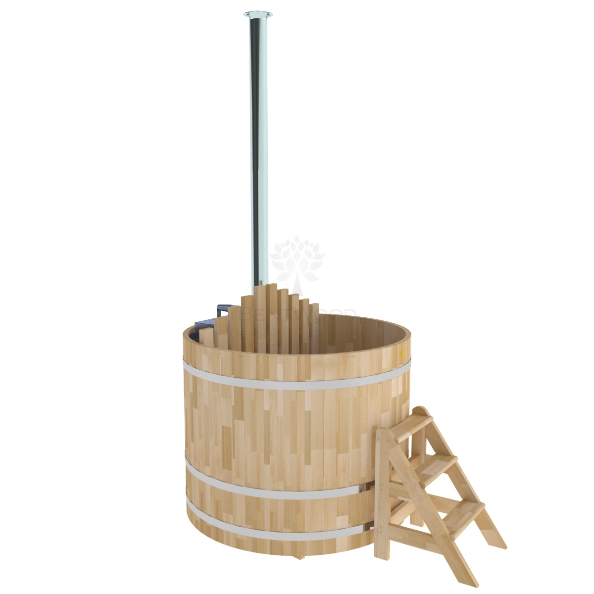 2108 Фурако из кедра D=1.5 с внутренней печкой. Высота 1,2м. Исполнение "Сращенная". Alyarus 