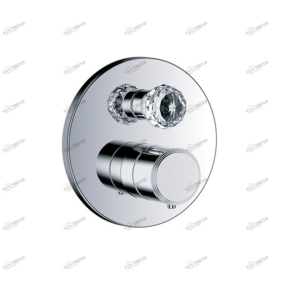 Термостат для душа скрытого монтажа ½" с запорным вентилем JOERGER Florale Crystal 600.40.360.000-AA