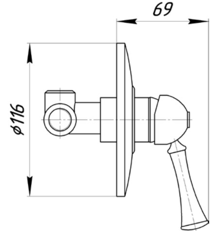 Смеситель MIGLIORE Dallas ML.DLS-6830.СR для душа - хром ML.DLS-6830.CR - Вид №2