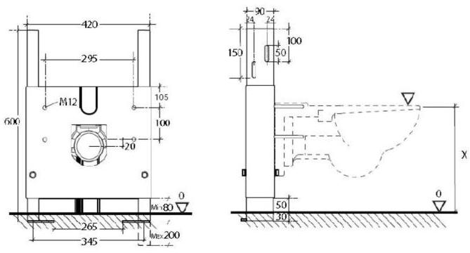 Ponte Giulio Подставка для унитаза из стали Standard B41dds17 - Вид №1