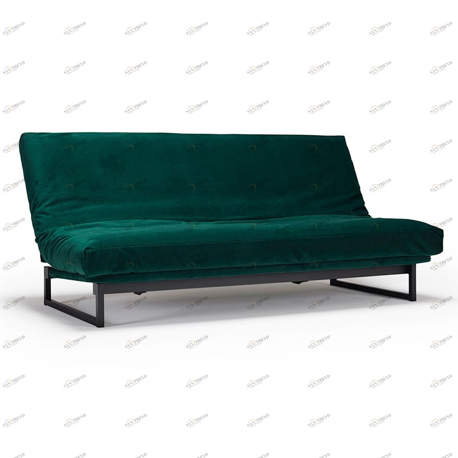 Диван Fraction с матрасом Spring Round, черными ножками и защитным чехлом, зеленый Innovation Living FRACTION540