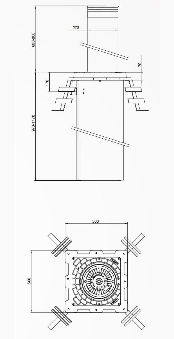 Усиленный автоматический боллард Pilomat Security line ARCH-00117438 - Вид №2