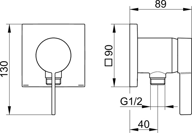 59552379502 Встраиваемый однорычажный смеситель с выводом для шланга DN 15 KEUCO IXMO - Вид №4